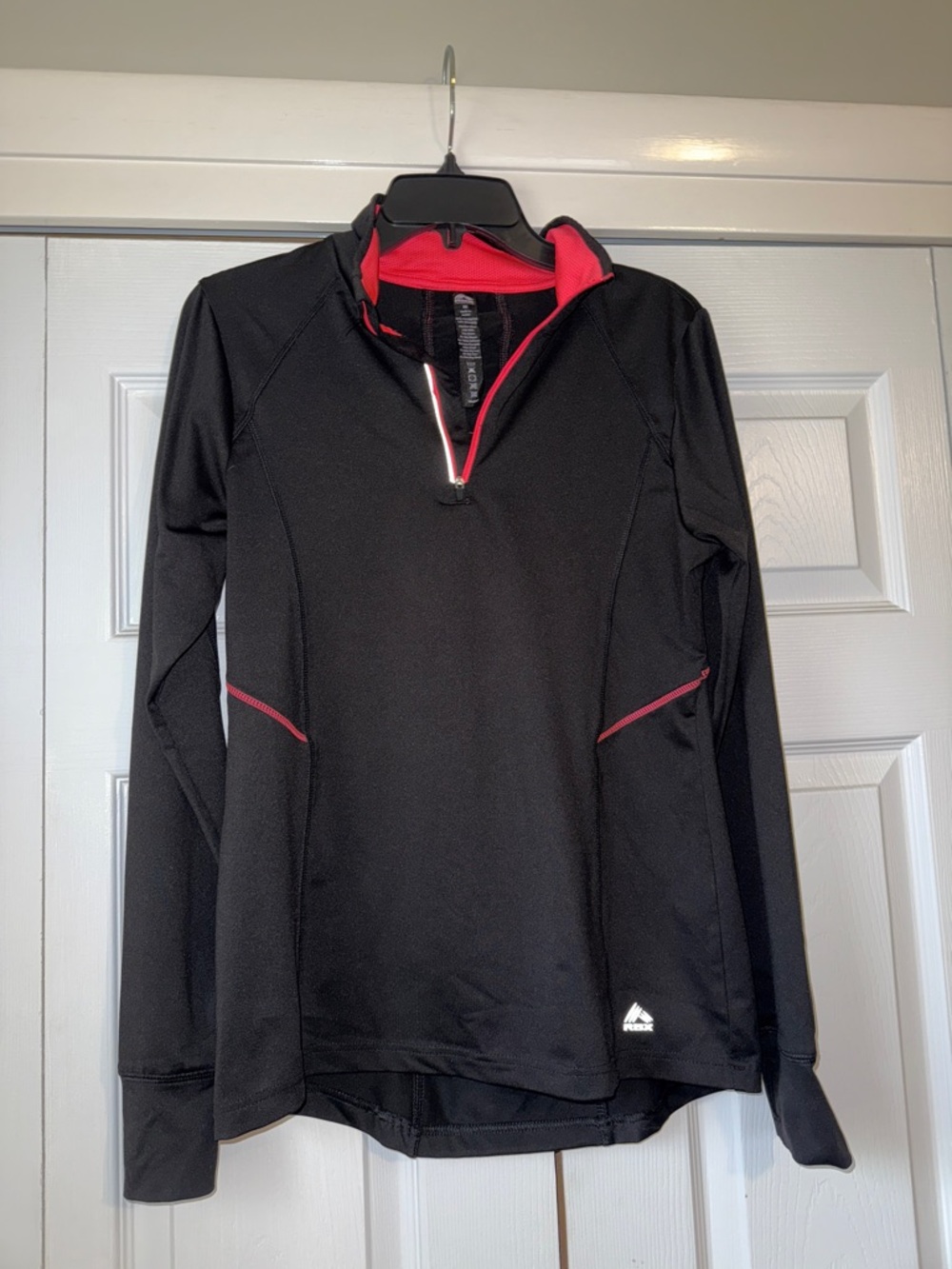 RBX Black Athletic Half-Zip Pullover with Pink Trim